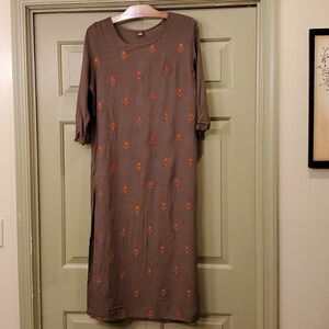 Brown embroidered Kurta  